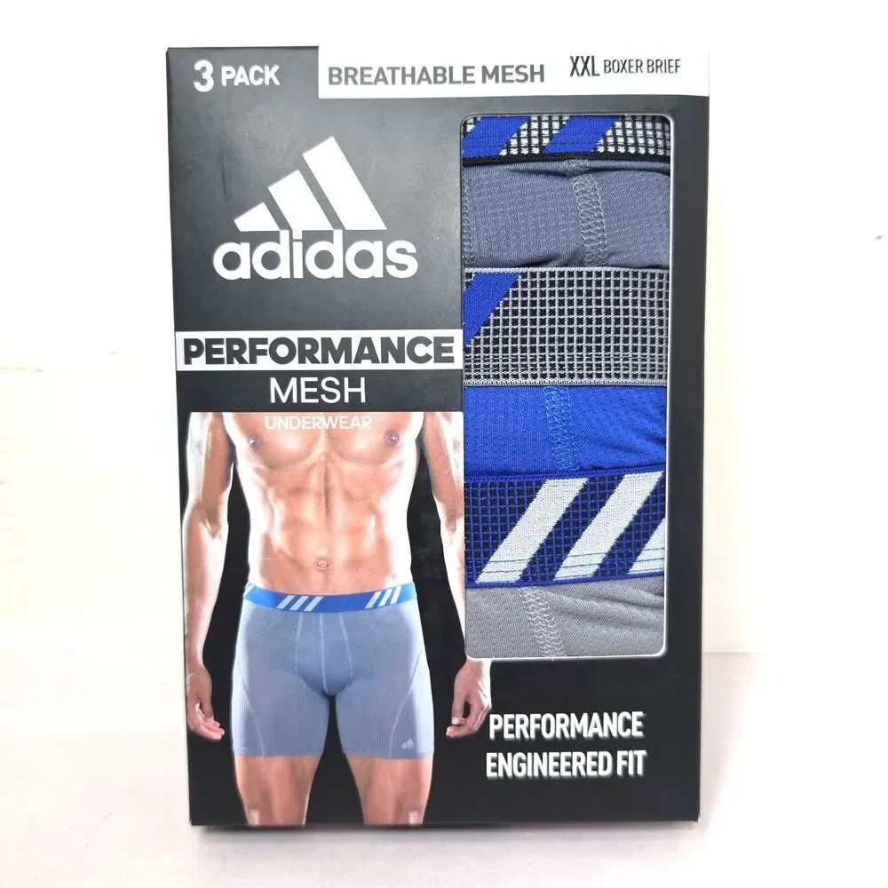 Adidas Performance Mesh Boxer Brief Men's XXL 3 Pack Underwear Breathable Sport